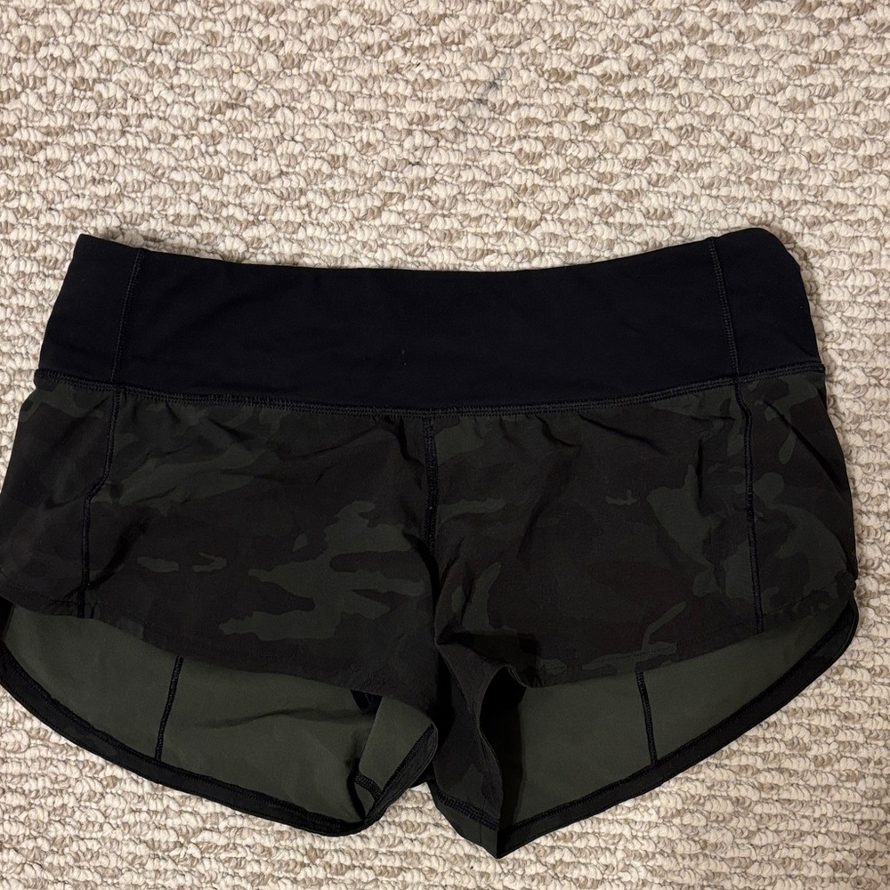 Lululemon Athletica Black Camo Athletic Shorts